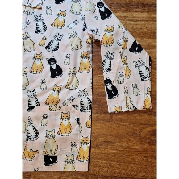PJ Salvage Size‎ Small Light Pink Cat Kitty Pajama Top - Picture 2 of 4